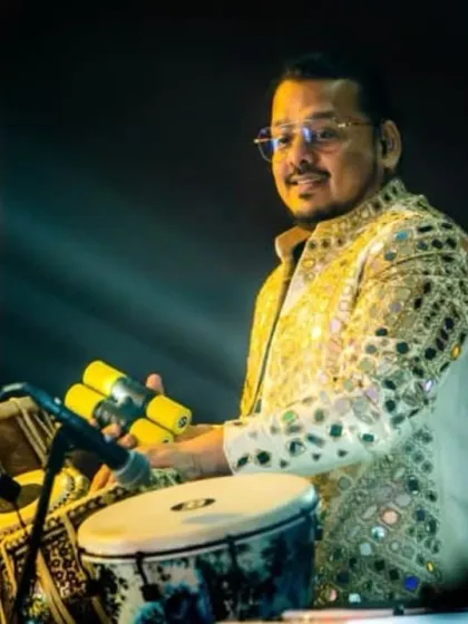 Our percussionist adding a unique flavor with shakers.