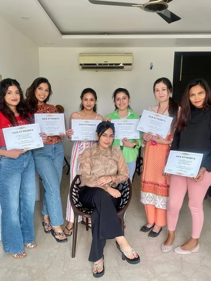 Another group of talented, certified hairstylists. I provide ongoing support and even help with work gigs for students who are ready to take the next step.