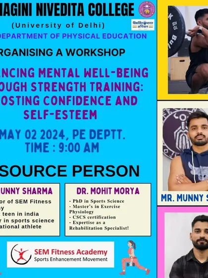 This is the official poster for a workshop I conducted on boosting confidence and self-esteem through strength training, in collaboration with my colleague Dr. Mohit Morya.