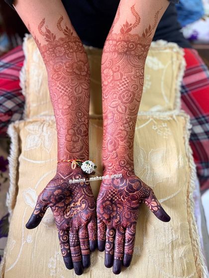 A full view of the beautifully developed stain, showing the intricate patterns in their final, rich color.