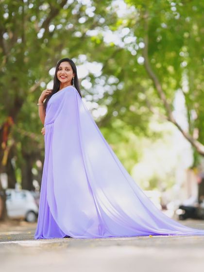 Pre Wedding Attire - Pre-Wedding Outfit Rental Flowing Trail Sarees photo 11