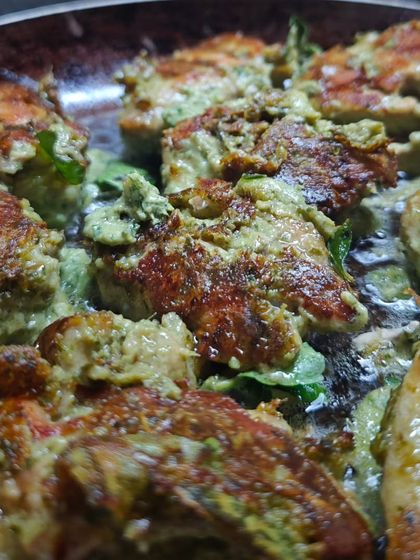 Curry Leaf Chicken Kebabs, a dish inspired by the incredible food scene in Chennai. The bold flavour of curry leaves makes these kebabs stand out.