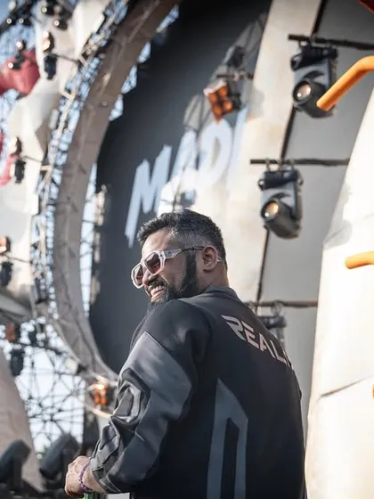 Backstage at the Sunburn main stage, ready to go on. The anticipation and energy before stepping out in front of thousands is an incredible rush.