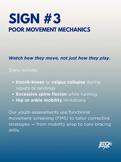 We watch how young athletes move, not just how they play. Our functional movement screening identifies issues like knee collapse or mobility limitations to tailor corrective strategies.