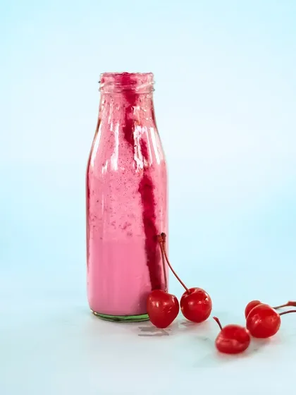 A classic strawberry milkshake, made with fresh berries and creamy milk. It's a sweet treat that's impossible to resist.