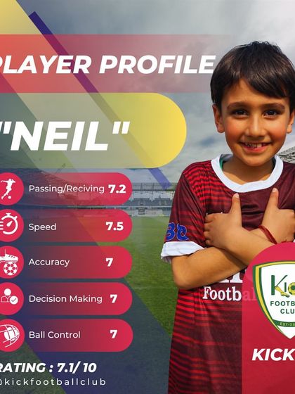 Here is Neil's player profile. Our rating system provides a clear and objective measure of a player's development over time.