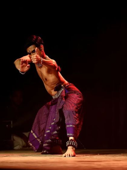 A series of poses from my performance at the Mūlam festival. These images show the flow of movement and the variety of postures within a single Kuchipudi piece.