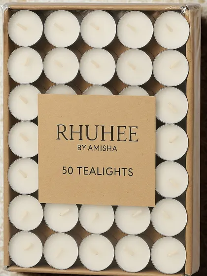 Sets of 50 tea lights available in bulk. This is the perfect set to have at home so you're always sorted for small or big occasions.