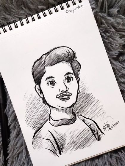 Another caricature sketch from my practice series. Each face is a new and exciting challenge.