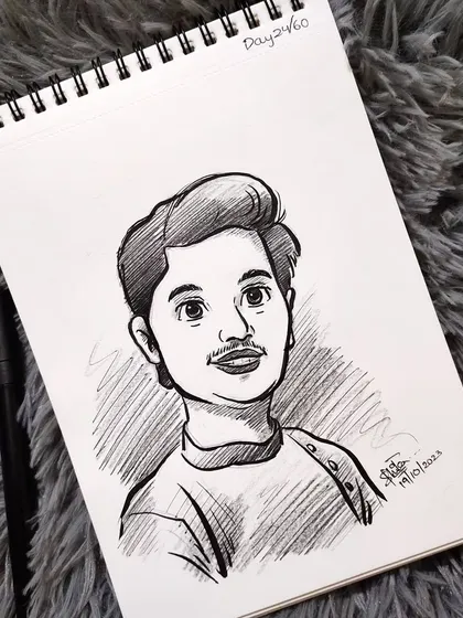 Another caricature sketch from my practice series. Each face is a new and exciting challenge.