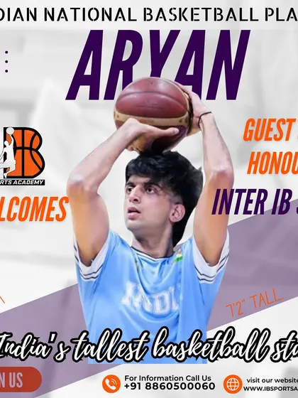 We were honored to welcome Aryan, India's tallest basketball star, as the Guest of Honour at our Inter IB 3.0 tournament. His presence was an incredible inspiration for all our young athletes.