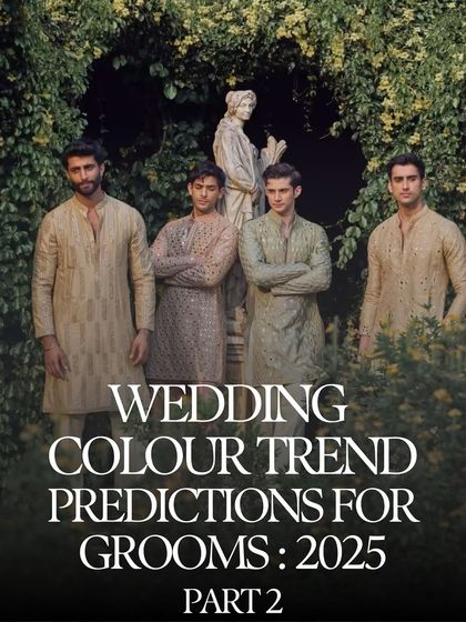 A preview of my wedding color trend predictions for grooms in 2025. This image showcases a range of kurtas in earthy, muted tones, a versatile and stylish choice for pre-wedding functions.