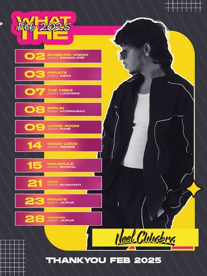 The official tour poster for my February 2025 gigs. With 10 shows in 9 different cities, it was a month of non-stop travel and music.