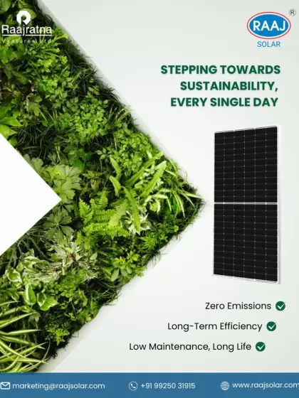 Every solar panel we install is a step towards a sustainable future. Our systems promise not just long-term efficiency and a long life with low maintenance, but also the benefit of zero emissions for a cleaner planet.