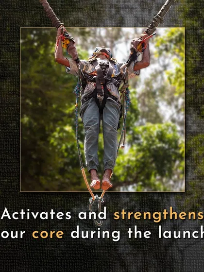 The launch phase of the Rocket Ejector is an intense core workout. Your body tenses up to handle the rapid upward motion, engaging your abdominal muscles.