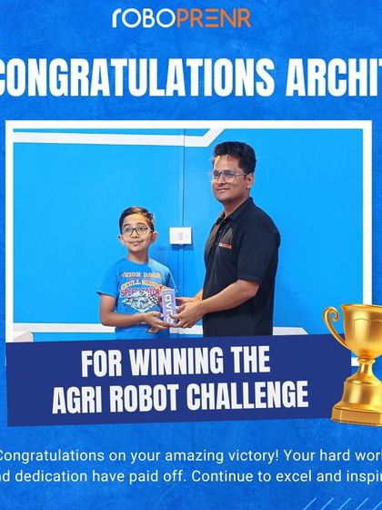 A huge congratulations to Archit for winning the Agri Robot Challenge. His project demonstrated an innovative approach to using robotics for agricultural solutions, showcasing the practical application of his skills.