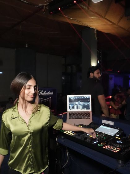 A candid shot from my Dehradun gig. You can see my laptop and DJ controller, the tools I use to craft my live sets.