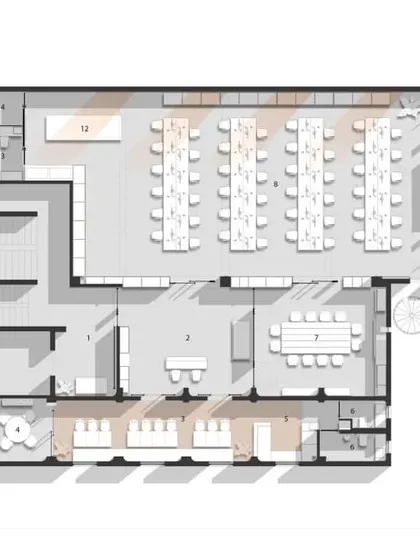 For the architects in our community, we delve into the blueprint of design. We publish detailed plans and drawings, like this floor plan for the award-winning ADND SILO office, offering insights into the spatial organization of innovative projects.