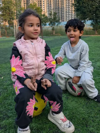 The best of friends on and off the pitch. Football at this age is about making friends and having fun while learning new skills.