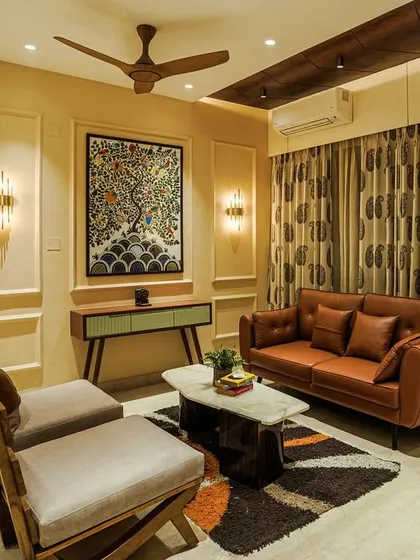 Another view of the living area from image 51, showing the overall layout and warm color palette.