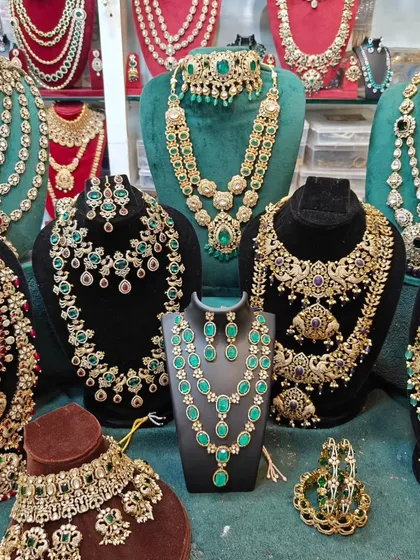 Just a small glimpse of the huge variety I have at my store. From modern Victorian and stone sets to traditional temple and Kundan jewellery, you will find everything you need. Come and explore the collection to find your perfect match.