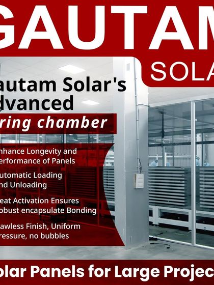 Our advanced curing chamber enhances the longevity and performance of our panels. With automatic loading, heat activation for robust bonding, and uniform pressure, we ensure a flawless finish for our modules, making them ideal for large projects.