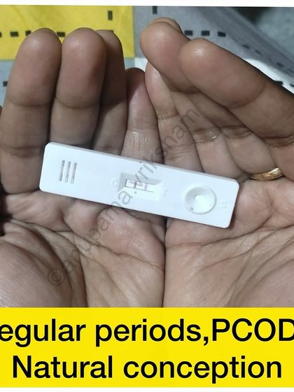 This image of a positive test comes from a student who struggled with irregular periods and PCOD. With lifestyle changes, she achieved a natural conception.