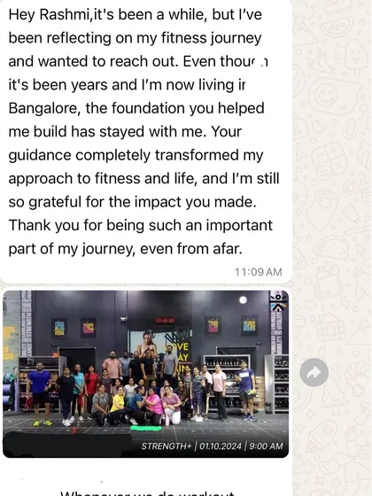 A closer look at a heartfelt message from a former client reflecting on her fitness journey. Her words about how our guidance transformed her approach to fitness and life are why I do what I do.