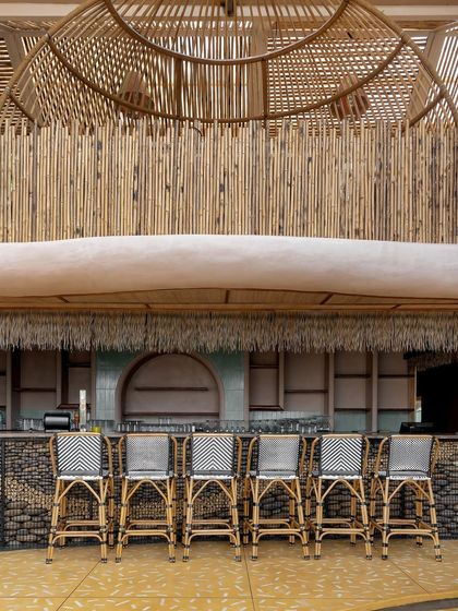 A closer look at the bamboo and cane work at the Dubki bar. Collaborating with artisans from Bamboopecker, we created a space that is both structurally sound and aesthetically beautiful.
