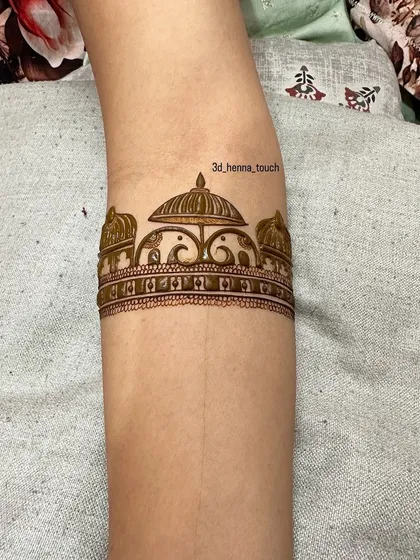 The beginning of a beautiful doli (palanquin) arm band. This is a classic bridal motif that tells a story.