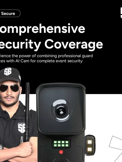 We provide comprehensive security coverage by combining professional guard services with our proprietary AI Cam technology. This image illustrates our hybrid model: the watchful eye of our guard complemented by the intelligent detection of our camera.