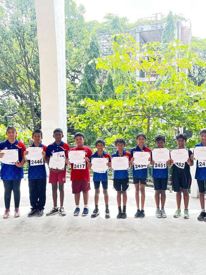 Another group of our certified participants from the athletics meet at Kanteerava Stadium. We encourage participation at all levels.