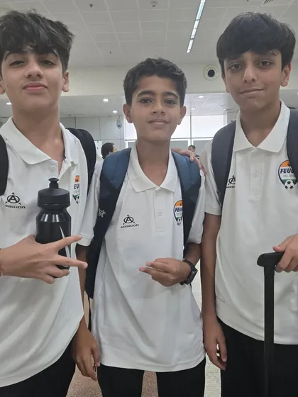 A trio of our youth players waiting for their flight to Goa.