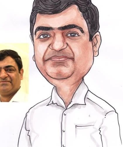 This hand-painted caricature is part of a series of unique gifts for a corporate team.