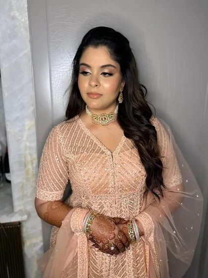 Simran looking sophisticated and beautiful for her engagement ceremony.
