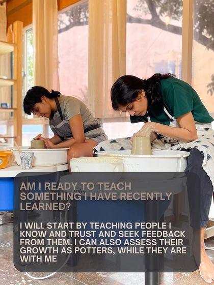 A reflection on teaching and experimentation. This image captures a moment of instruction, as I guide students through the process of learning a new skill.