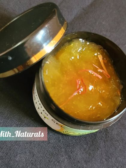 My Kumkumadhi Gel, with beautiful saffron strands, ready for my Chennai clients. This gel helps reduce dullness, dryness, and pigmentation, working from within to give you a natural radiance.