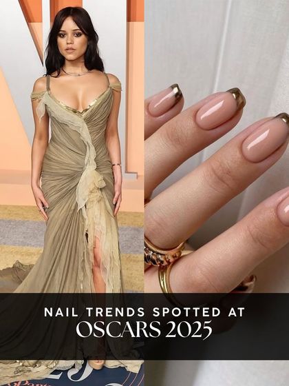 A metallic-tipped French manicure is a modern and edgy take on a classic. This look from the Oscars is perfect for someone wanting a subtle statement.