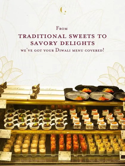 A grand display of our diverse dessert offerings for a Diwali celebration. From traditional sweets to modern pastries, we have every palate covered for your festive event.