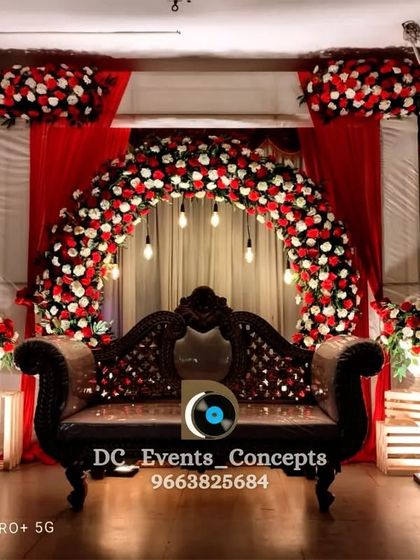 An identical setup for an engagement, showcasing the consistency and quality of our popular designs. This classic red and white theme is a favorite for its romantic appeal.