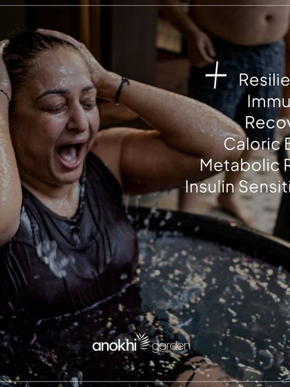 The benefits of an ice bath are immense, including improved resilience, immunity, recovery, and metabolic rate. Here, a participant experiences the raw power of the plunge.