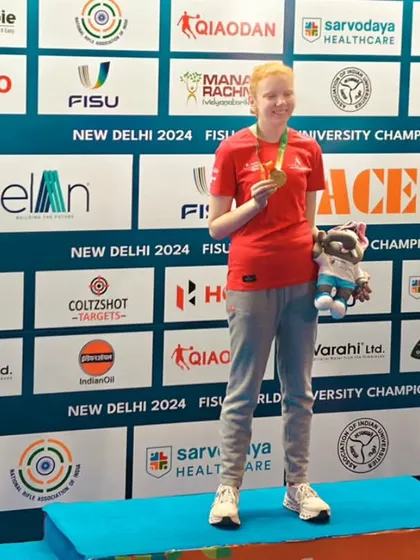 The podium for the 10M Air Rifle Women's final. We celebrate the dedication and hard work that leads to these moments of glory.