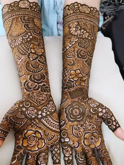 This design showcases my signature style of mixing bold, shaded florals with delicate, fine-line patterns to create depth and contrast.