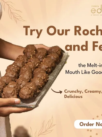 Try our Rocher and feel the melt-in-your-mouth goodness. It's the perfect bite-sized treat.