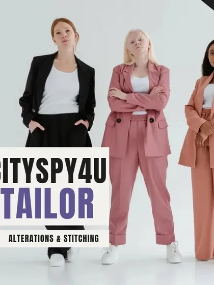 This image showcases my alteration and stitching services for a variety of modern women's suits and outfits. I can help you achieve a polished and professional look.