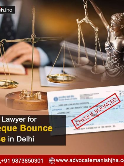The scales of justice and a bounced cheque symbolize the legal recourse available to you. I leverage my expertise as a cheque bounce case lawyer in Delhi to balance the scales in your favor.