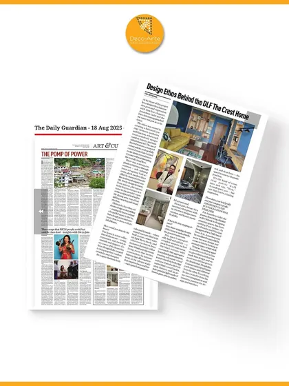 Deco Arte in The Daily Guardian. A moment of pride as our work finds a place in the Art & Culture spotlight, showcasing our philosophy of designing spaces that speak, inspire, and endure.