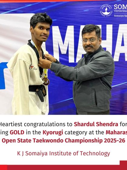 Shardul Shendra receives his gold medal at the Maharashtra Open State Taekwondo Championship, a testament to his hard work and our expert coaching.