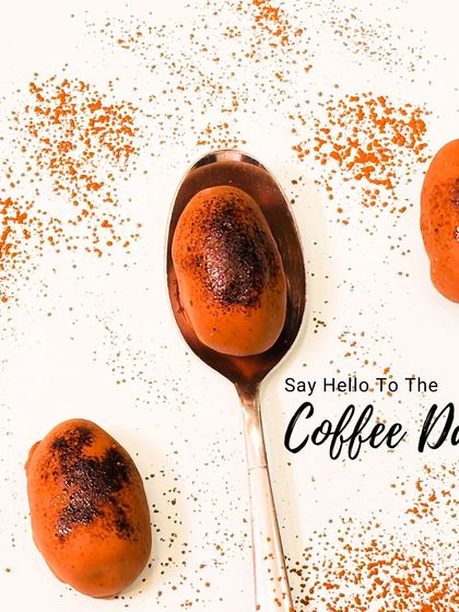 Say hello to Coffee Dates. This creative shot highlights one of our most popular fusion date flavors, a perfect treat for coffee lovers.