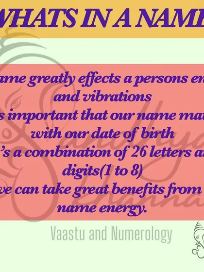 A lot of people ask, what's in a name? A great deal. Your name has its own energy. If it doesn't match the vibration of your date of birth, it can block your progress, even if you have strong numbers in your chart.